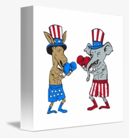 Clip Art Democrat Donkey Republican Elephant, HD Png Download, Transparent PNG
