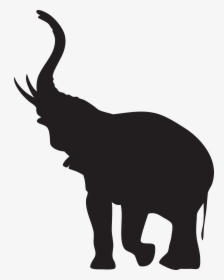Elephant With Trunk Raised Silhouette Png Clip Artu200b, Transparent Png, Transparent PNG