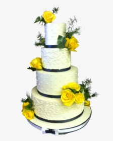 Yellow Ribbon Wedding Cake, HD Png Download, Transparent PNG