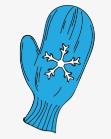 Single Blue Mitten With Snowflake Decoration, HD Png Download, Transparent PNG