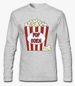 Popcorn Lsnqcpm Mens Clipart Long-sleeve Cotton Tee, HD Png Download, Transparent PNG
