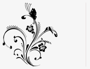 Transparent Floral Butterfly Silhouette Png, Png Download, Transparent PNG