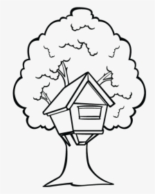 House With Tree Clip Download Black And White, HD Png Download, Transparent PNG