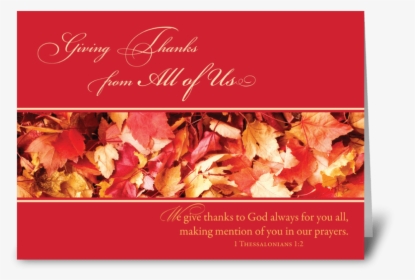 From All Of Us Thanksgiving Leaves Greeting Card, HD Png Download, Transparent PNG