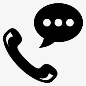 Talking By Phone Auricular Symbol With Speech Bubble, HD Png Download, Transparent PNG