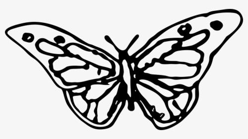 Hand Drawn Butterfly Silhouette, HD Png Download, Transparent PNG