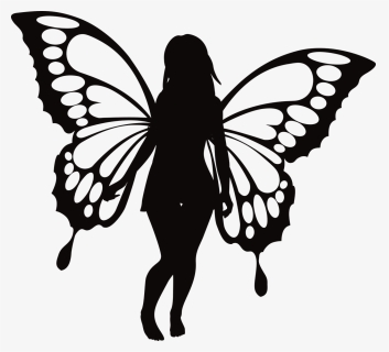 Butterfly, Woman, Silhouette, Girl, Wings, Female, HD Png Download, Transparent PNG