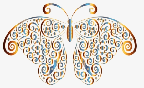Prismatic Floral Flourish Butterfly Silhouette 5 No, HD Png Download, Transparent PNG