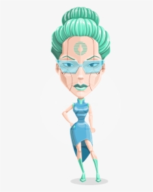 Female Cyborg Vector Cartoon Character Aka Tania, HD Png Download, Transparent PNG