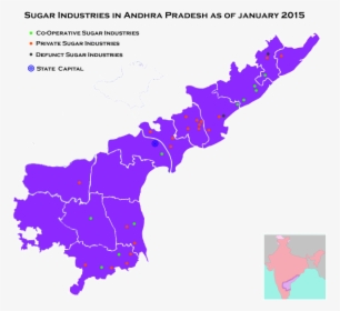Map Of Sugar Industries In Andhra Pradesh, HD Png Download, Transparent PNG