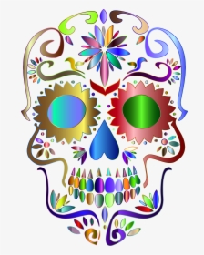 Prismatic Sugar Skull Silhouette 4 No Background Clip, HD Png Download, Transparent PNG