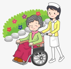 The Nurse Pushed The Wheelchair Man For A Walk, HD Png Download, Transparent PNG