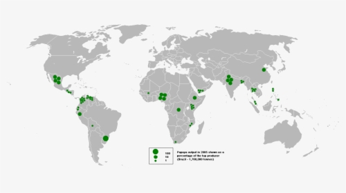 Map Of Papaya Output In 2005 - British Empire Gif, HD Png Download, Transparent PNG