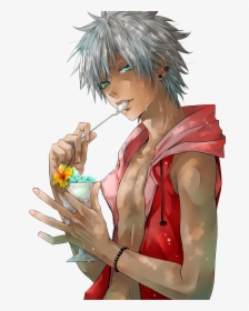 Boy Anime Eating Ice Cream - Hot Black Anime Characters, HD Png Download, Transparent PNG