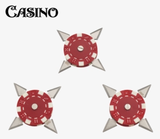 3 Inch Casino Poker Chip Throwing Star Red With Case - Poker Chip, HD Png Download, Transparent PNG