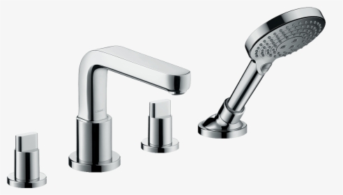 4-hole Rim Mounted Bath Mixer With Spout - Hansgrohe 3 Hole Bath Mixer, HD Png Download, Transparent PNG