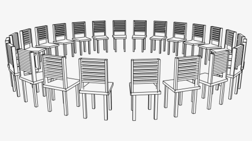 Angle,symmetry,furniture - Circle Of Chairs Drawing, HD Png Download, Transparent PNG