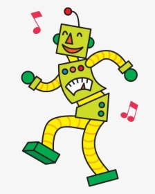 Disco Robot Dancer Cartoon - Robot Dancing Png, Transparent Png, Transparent PNG
