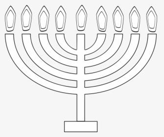 Menorah,candle Holder,hanukkah - Hanukkah Clip Art Black And White, HD Png Download, Transparent PNG