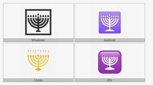 Menorah With Nine Branches On Various Operating Systems - Emblem, HD Png Download, Transparent PNG
