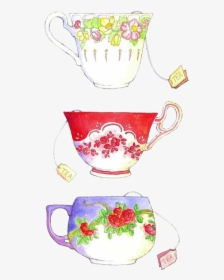 Tea Cup Clipart Transparent Tumblr - Teacup Drawing, HD Png Download, Transparent PNG