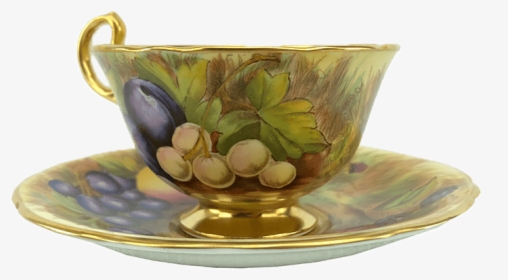 Aynsley England Hand Painted Orchard Fruits Tea Cup - Saucer, HD Png Download, Transparent PNG