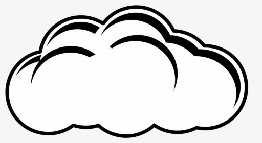 White Cloud Png - Black And White Simple Cloud Clipart, Transparent Png, Transparent PNG