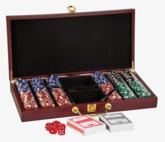 Rosewood Finish Poker Gift Set With 300 Chips 2 Decks, HD Png Download, Transparent PNG