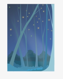Forest, Night, The Night Sky, Star, Night View - Graphic Design, HD Png Download, Transparent PNG