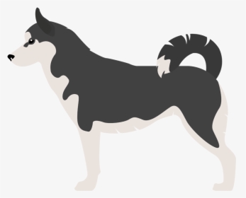 Siberian Husky Great Dane Giant Schnauzer Shar Pei - Husky Curled Tail Silhouette, HD Png Download, Transparent PNG