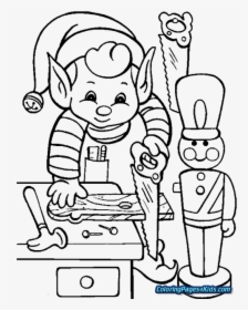 Christmas Elf Coloring Pages, HD Png Download, Transparent PNG