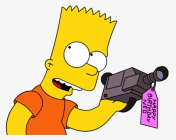 Bart Simpson Holding A Camera, HD Png Download, Transparent PNG