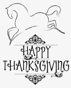 Free Horse Personal And Commercial Use - Thanksgiving Black And White, HD Png Download, Transparent PNG