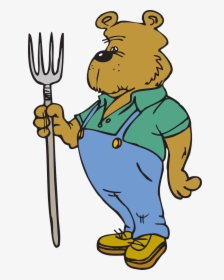Farm Tool Rake Free Picture - Bear With Clothes Cartoon, HD Png Download, Transparent PNG