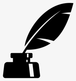 Quill,pen,writing Implement,black And White,clip Art - Inkwell Icon, HD Png Download, Transparent PNG