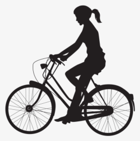 Transportation Cycling Bicycle Clip Art - Female Cycling Silhouette, HD Png Download, Transparent PNG