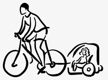 Vector Illustration Of Parent Cyclist On Bicycle Bike - Road Bicycle, HD Png Download, Transparent PNG