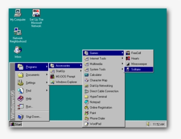The History Of Start - Windows 95 Start Menu, HD Png Download, Transparent PNG