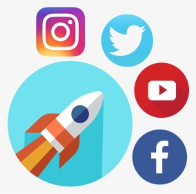 Boost Buzz In Social Media - Social Media Rocket Png, Transparent Png, Transparent PNG