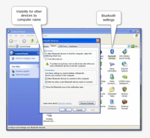 Windows Xp Bluetooth Discoverable Settings - Windows Xp Control Panel Options, HD Png Download, Transparent PNG