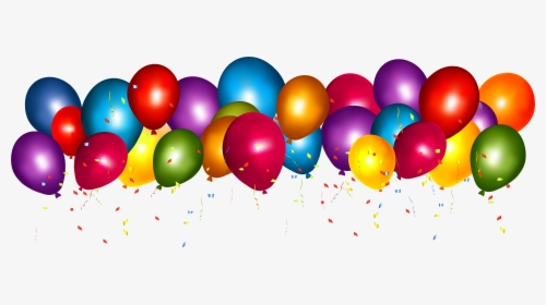 Balloon Confetti Party Gift Birthday - Balloons And Confetti Transparent Background, HD Png Download, Transparent PNG