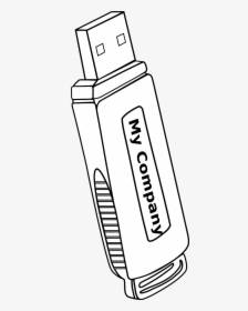 Usb Flash Drive 3 - Pendrive Clipart Black And White, HD Png Download, Transparent PNG