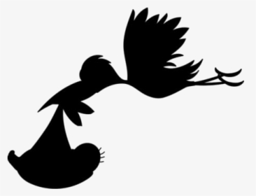 Transparent Stork Baby Clipart, Stork Baby Png Image - Vector Cigueña Con Bebe, Png Download, Transparent PNG