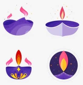 Vector Purple Diwali Diya Png - Happy Diwali Hd Images 2018 Download, Transparent Png, Transparent PNG
