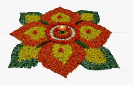 Rangoli With Marigold Flowers , Png Download - Flower Rangoli Designs For Competition, Transparent Png, Transparent PNG