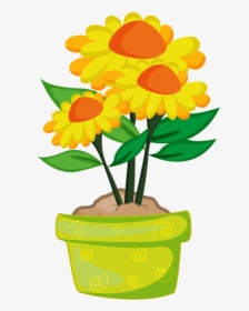 Transparent Flower Plants Png - Flower Pot Cartoon Png, Png Download, Transparent PNG