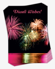 Diwali Multi Packs Greeting Card - Fireworks Over Water, HD Png Download, Transparent PNG