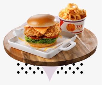 Tkk Chicken Sandwich Deluxe Large - Junk Food, HD Png Download, Transparent PNG