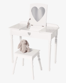 Sweetheart Dressing Table, White/pink Hearts , Png - Kitchen & Dining Room Table, Transparent Png, Transparent PNG