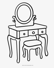 Dressing Table Coloring Page - Dressing Table For Coloring, HD Png Download, Transparent PNG